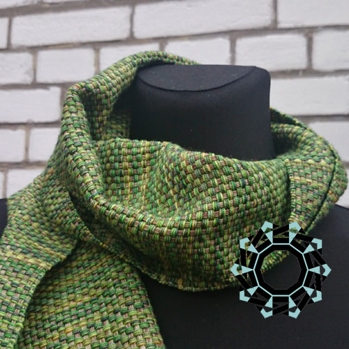Classic green-beige scarf / Klasyczny szalik beżowo-zielony by Tender December, Alina Tyro-Niezgoda