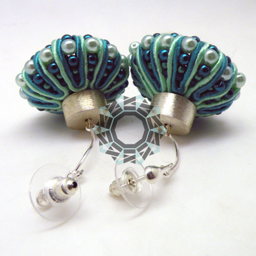 3D Soutache earrings (green) / Kolczyki soutache 3D (zielone) by tender December, Alina Tyro-Niezgoda