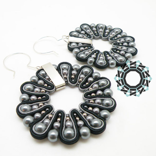Both side soutache earrings (black&grey) / Dwustronne kolczyki soutache (czarno-szare) by Tender December, Alina Tyro-Niezgoda