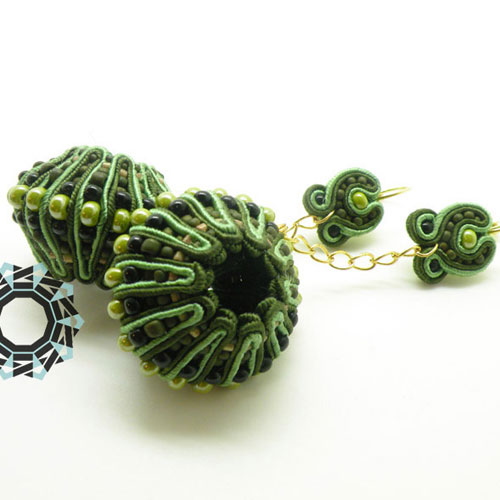 3D Soutache earrings (green) / Kolczyki soutache 3D (zielone) by Tender December, Alina Tyro-Niezgoda