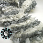 Spring scarf (white&grey) / Wiosenny szalik (biało-szary) by Tender December, Alina Tyro-Niezgoda