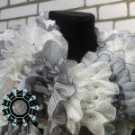 Spring scarf (white&grey) / Wiosenny szalik (biało-szary) by Tender December, Alina Tyro-Niezgoda