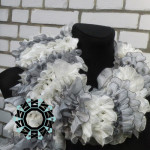 Spring scarf (white&grey) / Wiosenny szalik (biało-szary) by Tender December, Alina Tyro-Niezgoda