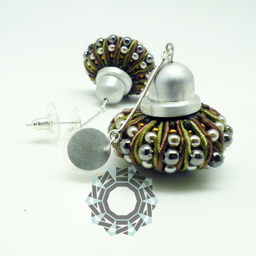 3D Soutache earrings (khaki) / Kolczyki soutache 3D (khaki) by tender December, Alina Tyro-Niezgoda