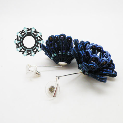 3D Soutache earrings (flower) / Kolczyki soutache 3D (kwiatowe) by Tender December, Alina Tyro-Niezgoda