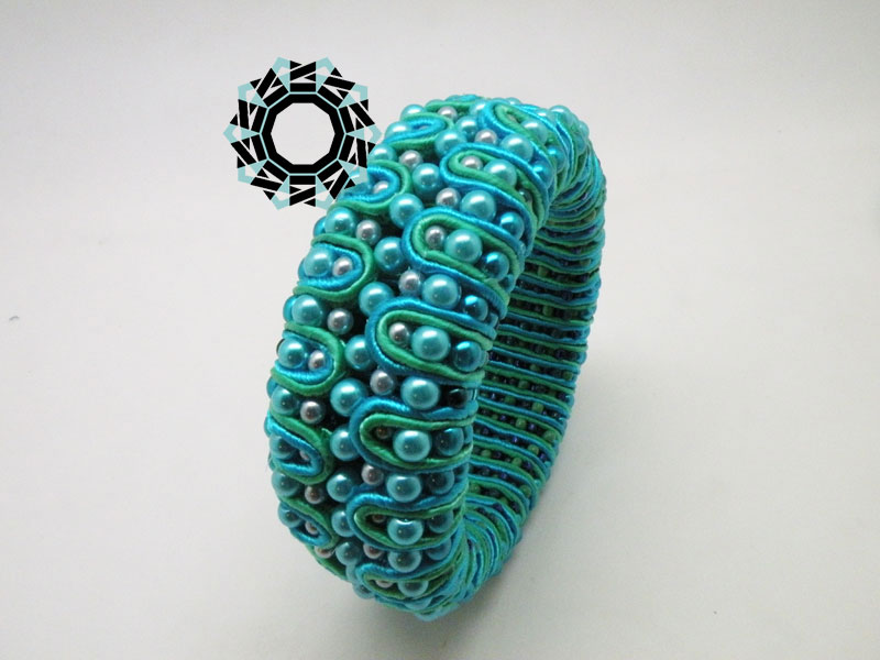 Turquoise 3D soutache bracelet / Bransoletka soutache (turkusowa) by Tender December, Alina Tyro-Niezgoda