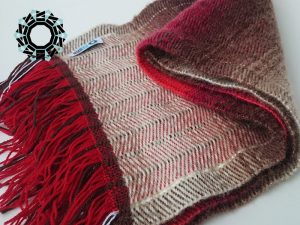 Red-brown-white mohair scarf / Czerwono-brązowo-biały szalik moherowy by Tender December, Alina Tyro-Niezgoda
