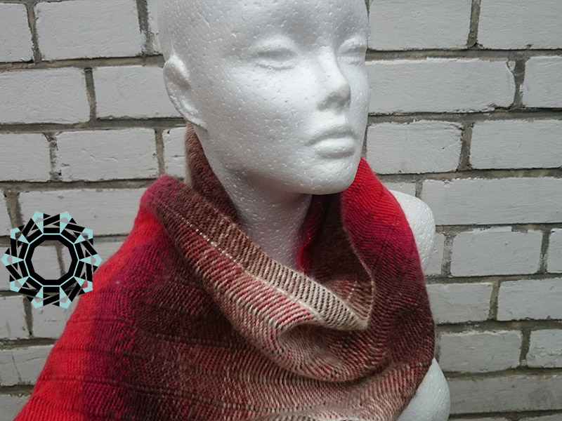 Red-brown-white mohair scarf / Czerwono-brązowo-biały szalik moherowy by Tender December, Alina Tyro-Niezgoda