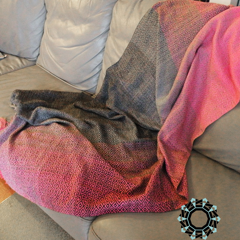 Cotton XXL shawl in the color of pink, gray and black / Bawełniany szal XXL w tonacji różu, szarości i czerni by Tender December, Alina Tyro-Niezgoda