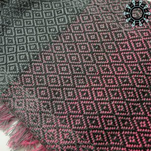 Cotton XXL shawl in the color of pink, gray and black / Bawełniany szal XXL w tonacji różu, szarości i czerni by Tender December, Alina Tyro-Niezgoda