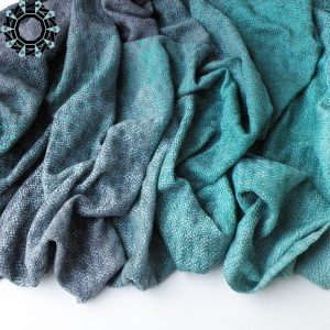Cotton XXL shawl in the color of green, gray and black / Bawełniany szal XXL w tonacji zieleni, szarości i czerni by Tender December, Alina Tyro-Niezgoda