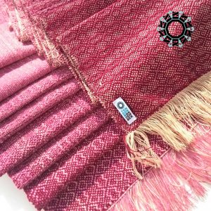 Acrylic XXL shawl in the color of beige, pink and burgundy / Akrylowy szal XXL w tonacji beżu, różu i bordo by Tender December, Alina Tyro-Niezgoda