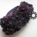 Fluffy cap in plum color / Puchata czapka w kolorze śliwki by Tender December, Alina Tyro-Niezgoda,