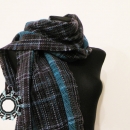 Melange scarf / Melanżowy szalik w turkusowe pasy by Tender December, Alina Tyro-Niezgoda,