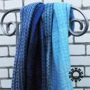 Cotton navy blue - pearl gray, handwoven shawl / Granatowo-perłowy, bawełniany, ręcznie tkany szal by Tender December, Alina Tyro-Niezgoda More/ Więcej: https://tenderdecember.eu/woven-tkane/painted-with-cotton-malowane-bawelna/ To buy / Aby kupić: https://tenderdecember.eu/shop/produkt/cotton-xxl-shawl-color-navy-blue-blue-pearl-gray-bawelniany-szal-xxl-w-tonacji-granatu-blekitow-perlowej-szarosci/